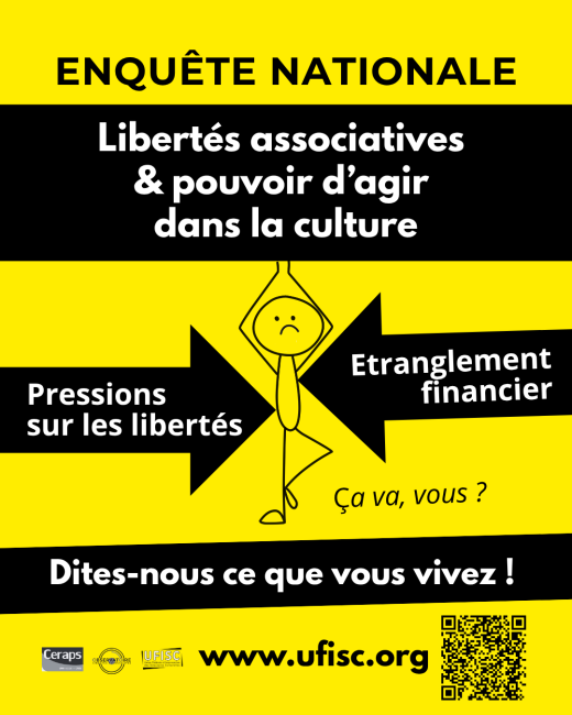 UFISC enquete nationale Libertés associatives & pouvoir d'agir dans la culture